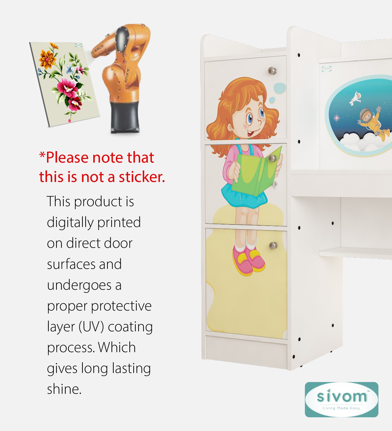 Sivom SIVOM Desky Digital Printed Multipurpose Study/Home/Office Table Engineered Wood Study Table (Free Standing, Finish Color , Knock Down) for Modern Homes | Elegant Design & Premium Finish