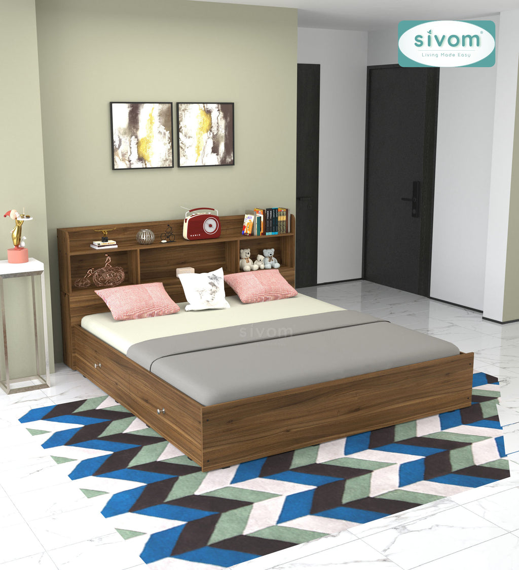 Sivom SIVOM Acasa Box Bed with Storage Engineered Wood King Box Bed for Modern Homes | Elegant Design & Premium Finish