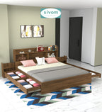 Sivom SIVOM Acasa Box Bed with Storage Engineered Wood King Box Bed for Modern Homes | Elegant Design & Premium Finish