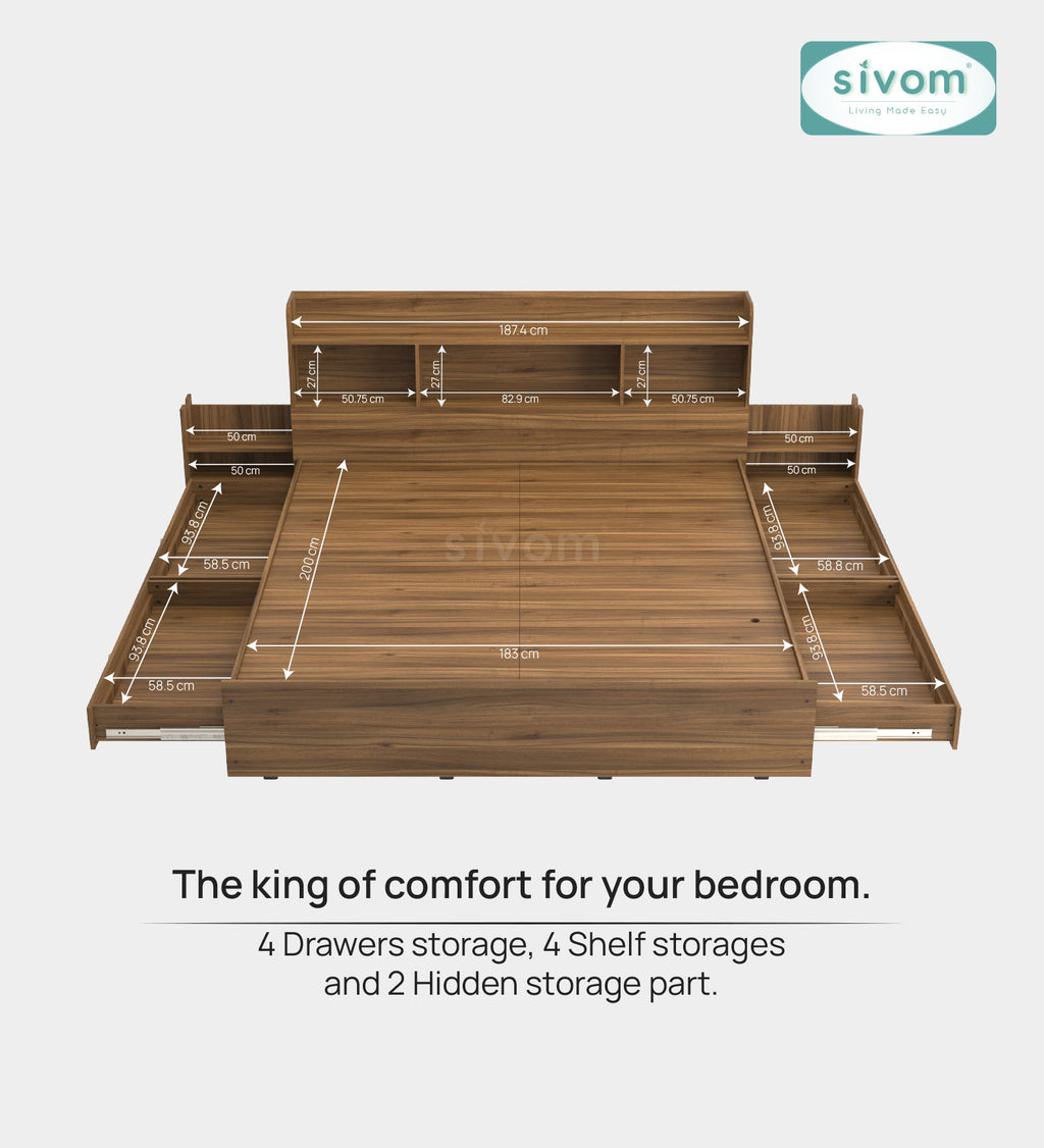 Box Acasa Buy SIVOM Acasa Box Bed with Storage Engineered Wood King Box Bed ...