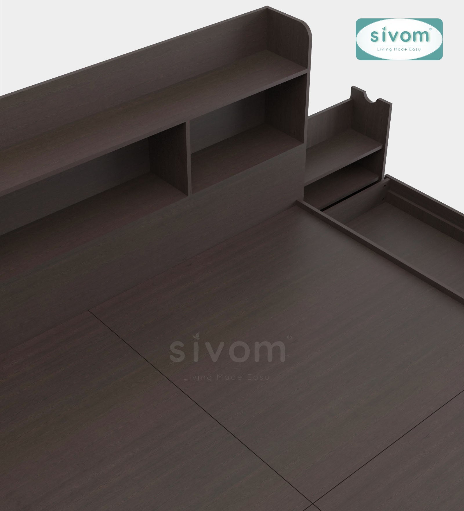 Sivom SIVOM Acasa Box Bed with Storage Engineered Wood King Box Bed for Modern Homes | Elegant Design & Premium Finish