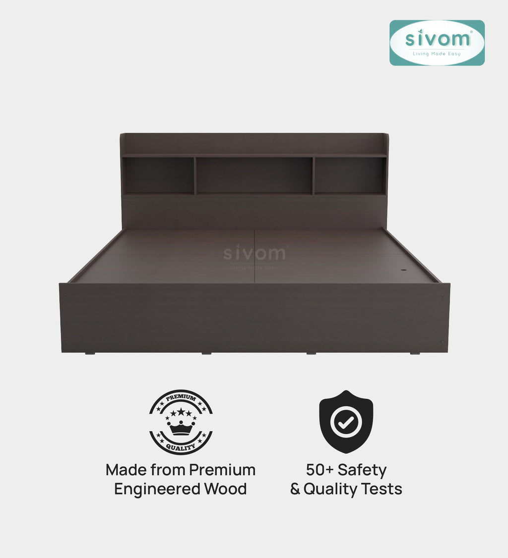 Sivom SIVOM Acasa Box Bed with Storage Engineered Wood King Box Bed for Modern Homes | Elegant Design & Premium Finish