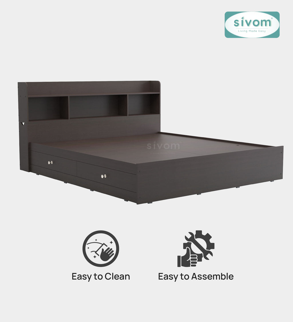 Box Acasa Buy SIVOM Acasa Box Bed with Storage Engineered Wood King Box Bed ...