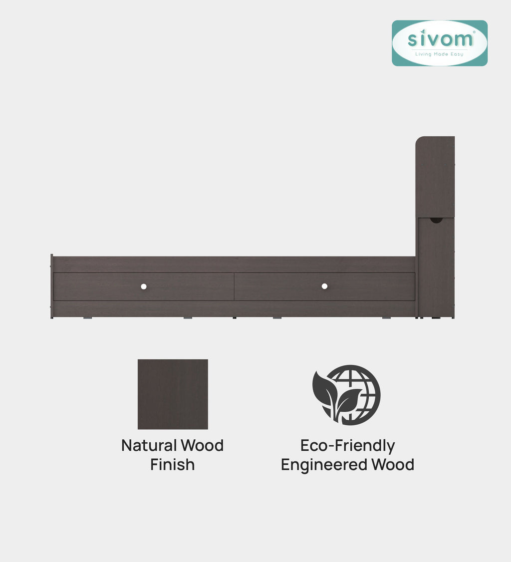 Sivom SIVOM Acasa Box Bed with Storage Engineered Wood King Box Bed for Modern Homes | Elegant Design & Premium Finish