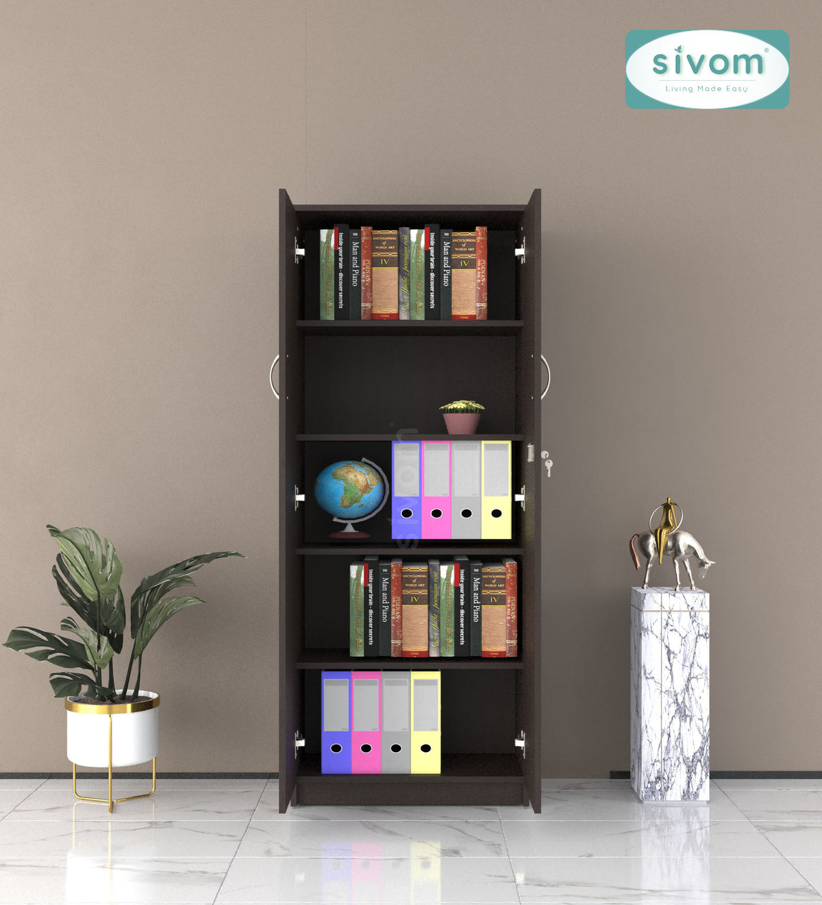 Sivom SIVOM ACRO Multipurpose Storage Drawer/Study/Home/Office Engineered Wood Close Book Shelf for Modern Homes | Elegant Design & Premium Finish (Copy)