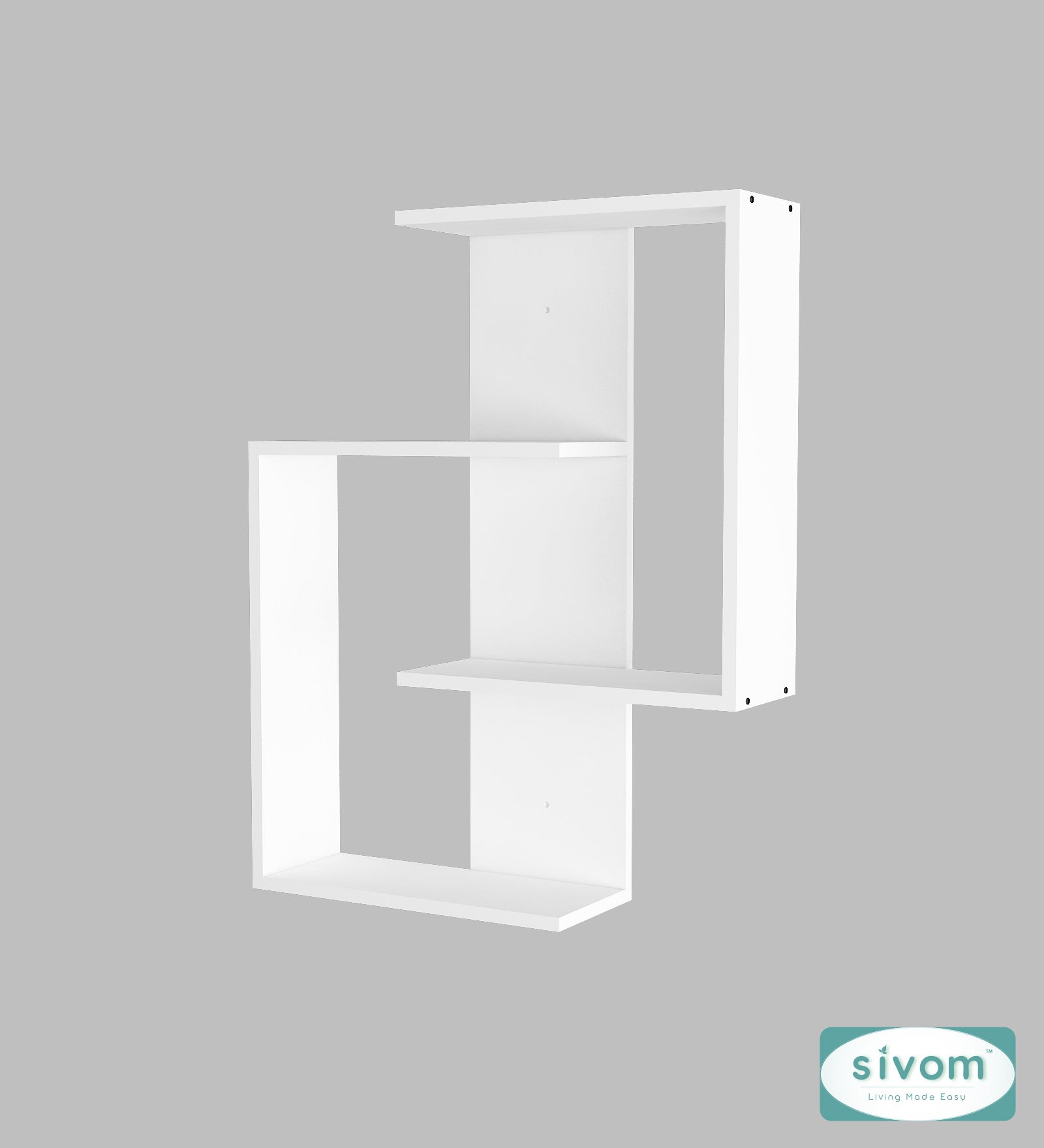 Sivom SIVOM ALEN Multipurpose Modular Wall Racks/Shelves/Organiser/Décor Particle Board Wall Shelf (Number of Shelves - 4, ) for Modern Homes | Elegant Design & Premium Finish