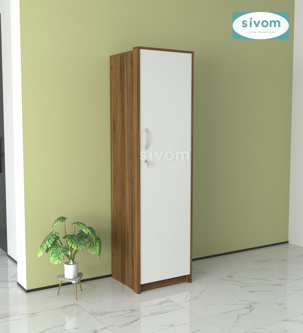SIVOM Alicent Multipurpose 1 Door Wardrobe Engineered Wood 1 Door Wardrobe for Modern Homes | Elegant Design & Premium Finish
