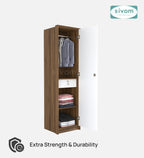 SIVOM Alicent Multipurpose 1 Door Wardrobe Engineered Wood 1 Door Wardrobe for Modern Homes | Elegant Design & Premium Finish