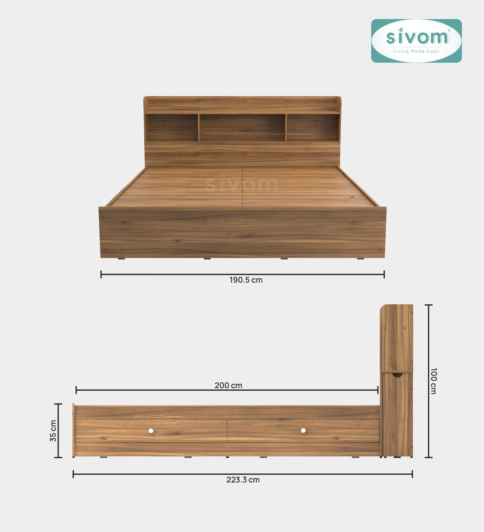 Sivom furniture Amora King Bedroom Combo