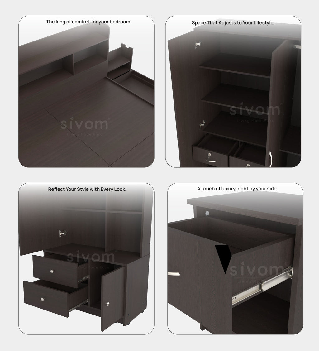Sivom furniture Amora King Bedroom Combo