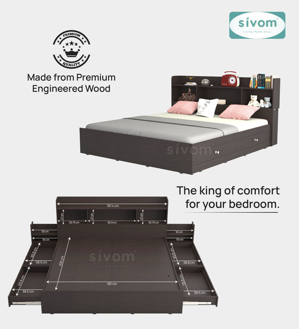 Sivom furniture Amora King Bedroom Combo