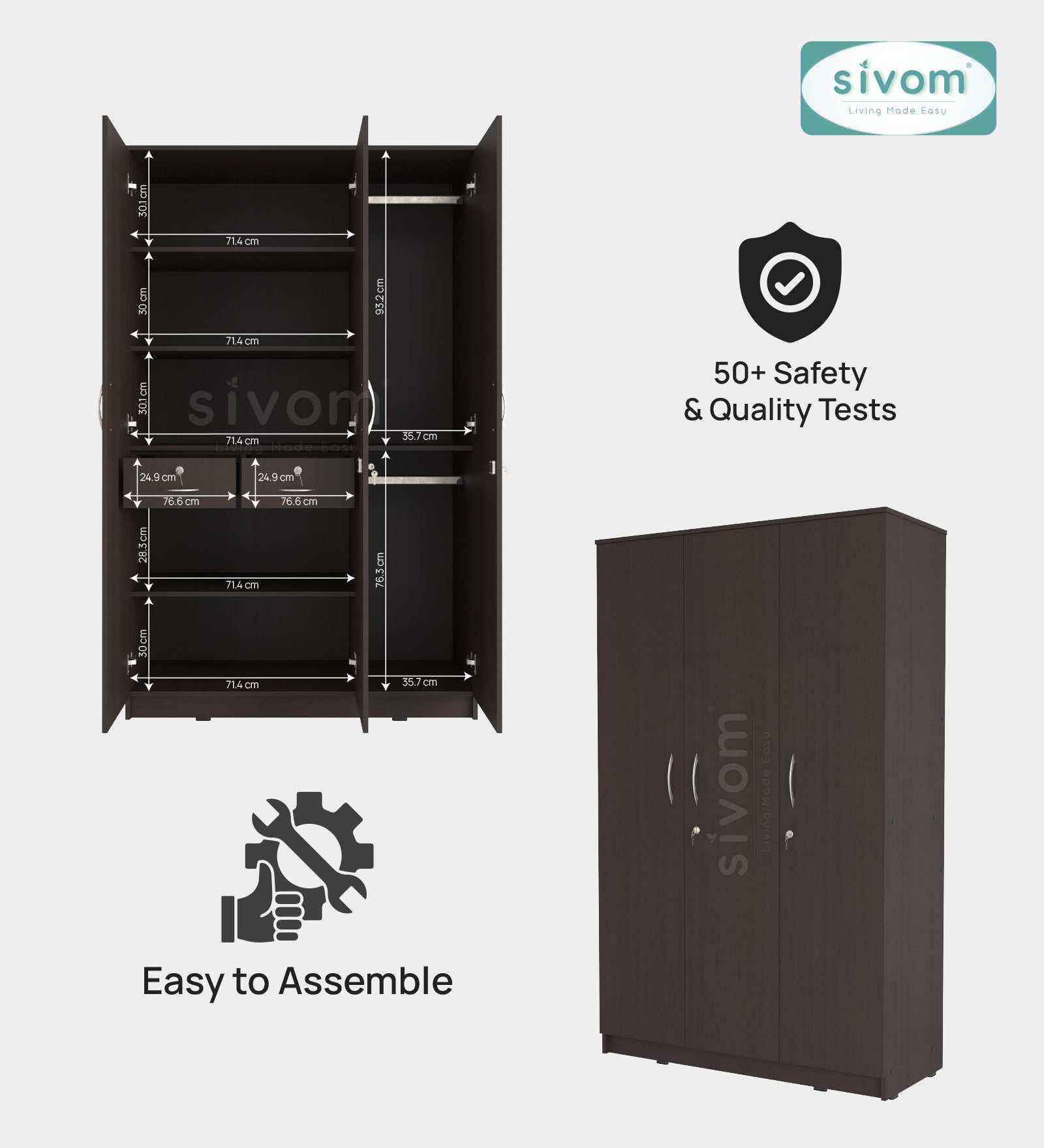 Sivom furniture Amora Queen Bedroom Combo
