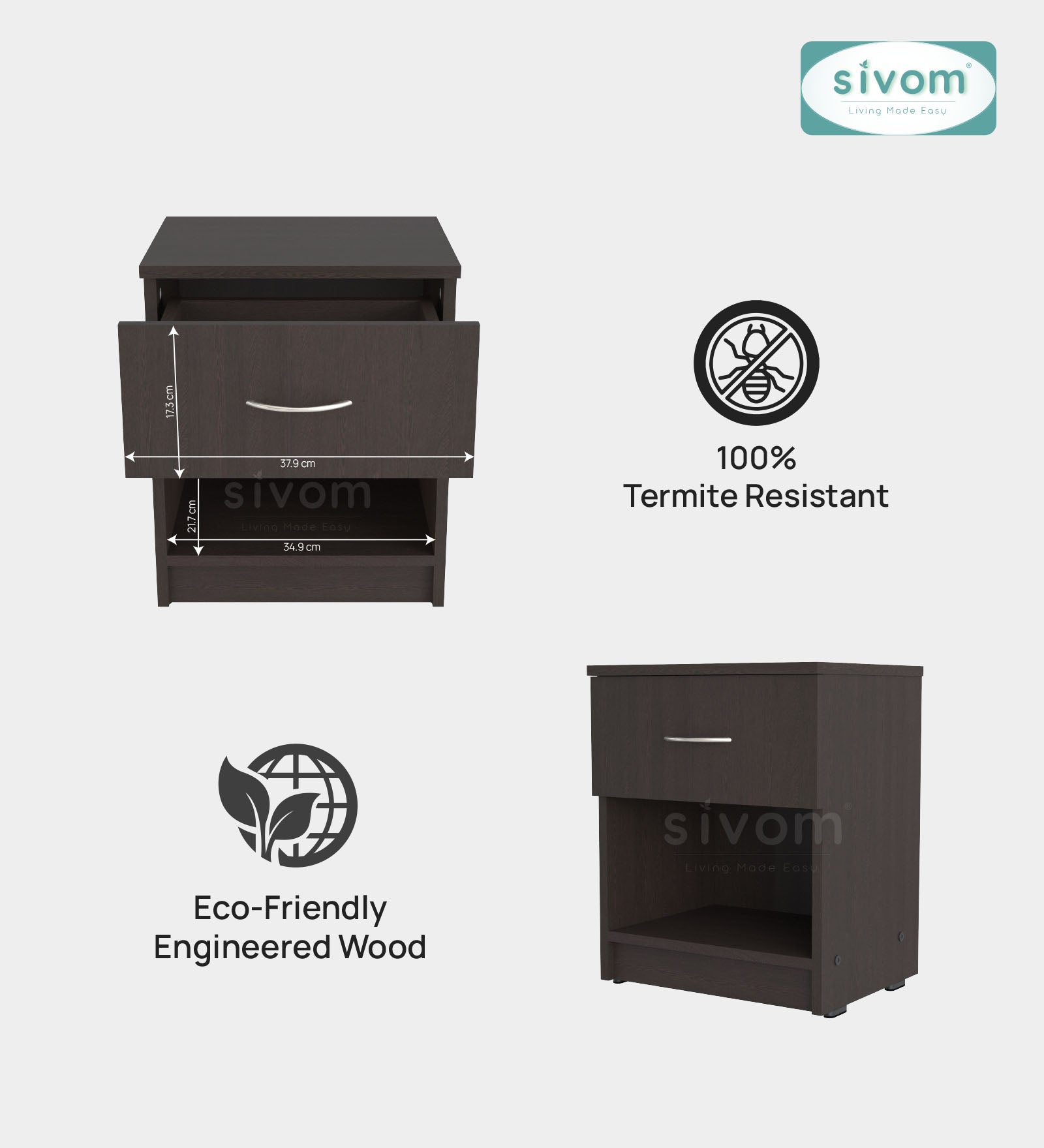 Sivom furniture Amora King Bedroom Combo