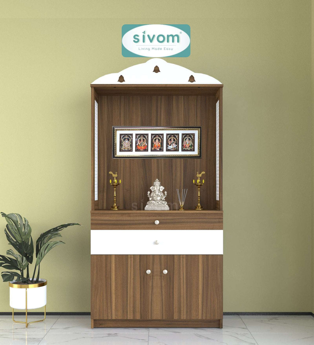 Sivom SIVOM Aradhana Home Temple/Pooja Unit/Home Mandir/ Engineered Wood Home Temple (Height: 148, Knock Down) for Modern Homes | Elegant Design & Premium Finish