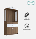Sivom SIVOM Aradhana Home Temple/Pooja Unit/Home Mandir/ Engineered Wood Home Temple (Height: 148, Knock Down) for Modern Homes | Elegant Design & Premium Finish