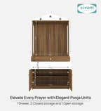 Sivom SIVOM Aradhana Home Temple/Pooja Unit/Home Mandir/ Engineered Wood Home Temple (Height: 148, Knock Down) for Modern Homes | Elegant Design & Premium Finish