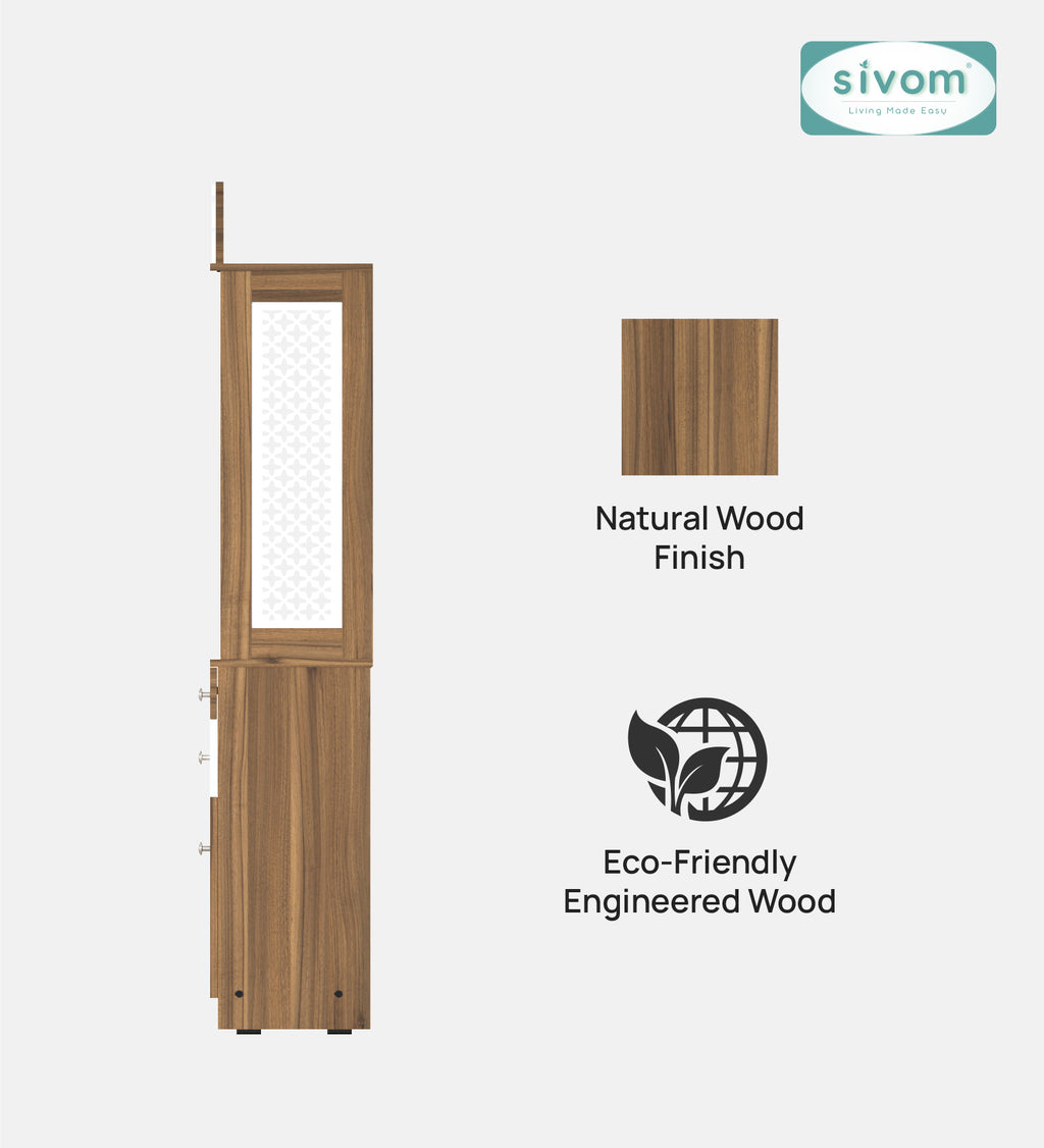 Sivom SIVOM Aradhana Home Temple/Pooja Unit/Home Mandir/ Engineered Wood Home Temple (Height: 148, Knock Down) for Modern Homes | Elegant Design & Premium Finish