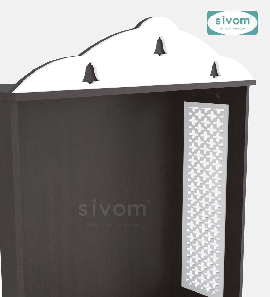 Sivom SIVOM Aradhana Home Temple/Pooja Unit/Home Mandir/ Engineered Wood Home Temple (Height: 148, Knock Down) for Modern Homes | Elegant Design & Premium Finish