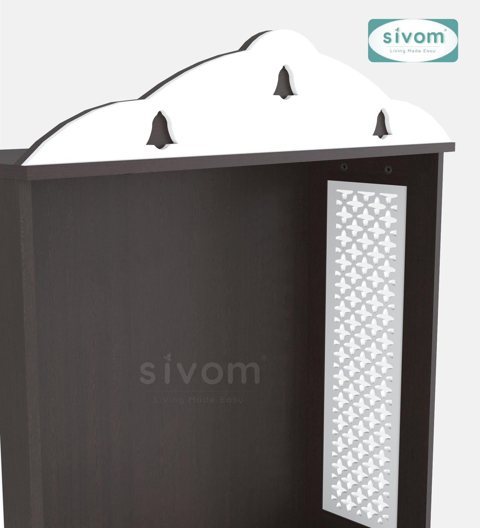 Sivom SIVOM Aradhana Home Temple/Pooja Unit/Home Mandir/ Engineered Wood Home Temple (Height: 148, Knock Down) for Modern Homes | Elegant Design & Premium Finish