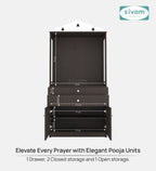 Sivom SIVOM Aradhana Home Temple/Pooja Unit/Home Mandir/ Engineered Wood Home Temple (Height: 148, Knock Down) for Modern Homes | Elegant Design & Premium Finish