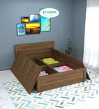 Sivom furniture SIVOM Scandi Bed with Storage Engineered Wood Queen Bed Engineered Wood Queen Bed (Delivery Condition - Knock Down)