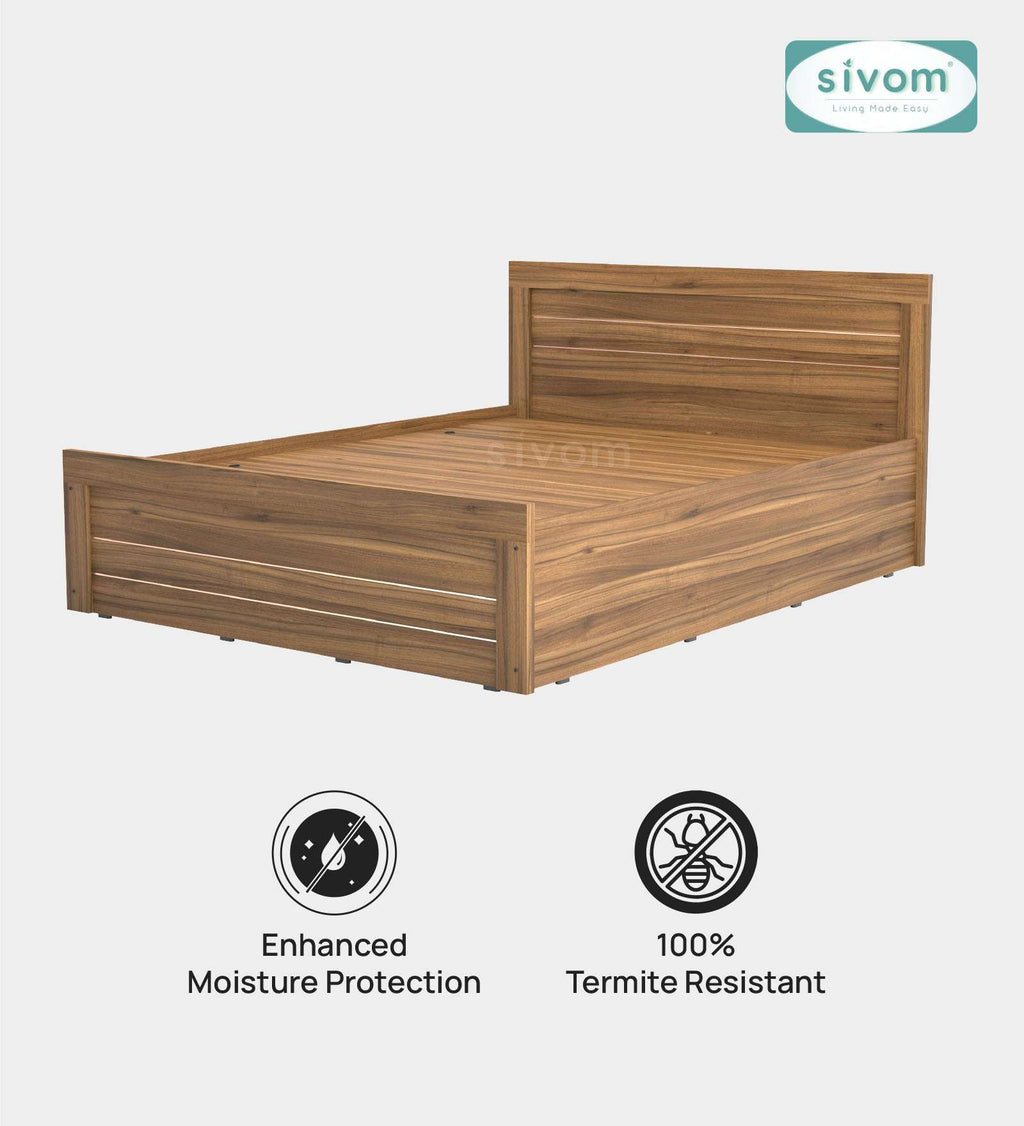 Sivom furniture SIVOM Scandi Bed with Storage Engineered Wood Queen Bed Engineered Wood Queen Bed (Delivery Condition - Knock Down)