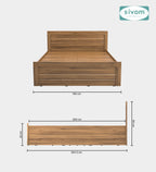 Sivom furniture SIVOM Scandi Bed with Storage Engineered Wood Queen Bed Engineered Wood King Bed (Delivery Condition - Knock Down)