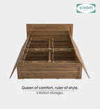 Sivom furniture SIVOM Scandi Bed with Storage Engineered Wood Queen Bed Engineered Wood King Bed (Delivery Condition - Knock Down)
