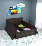 Sivom furniture SIVOM Scandi Bed with Storage Engineered Wood Queen Bed Engineered Wood King Bed (Delivery Condition - Knock Down)