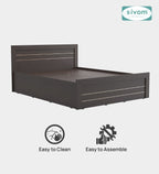 Sivom furniture SIVOM Scandi Bed with Storage Engineered Wood Queen Bed Engineered Wood King Bed (Delivery Condition - Knock Down)