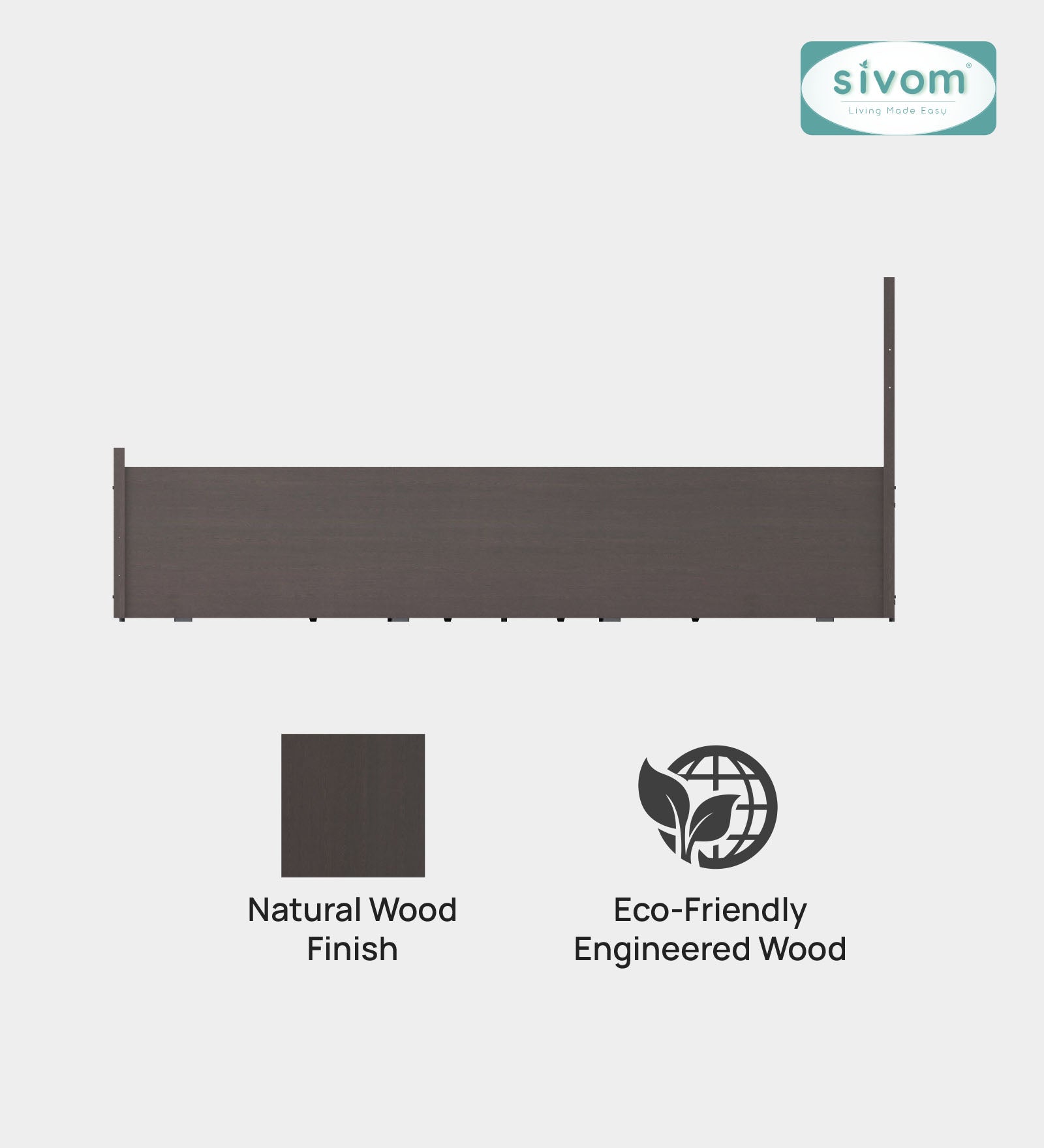 Sivom furniture SIVOM Scandi Bed with Storage Engineered Wood Queen Bed Engineered Wood King Bed (Delivery Condition - Knock Down)