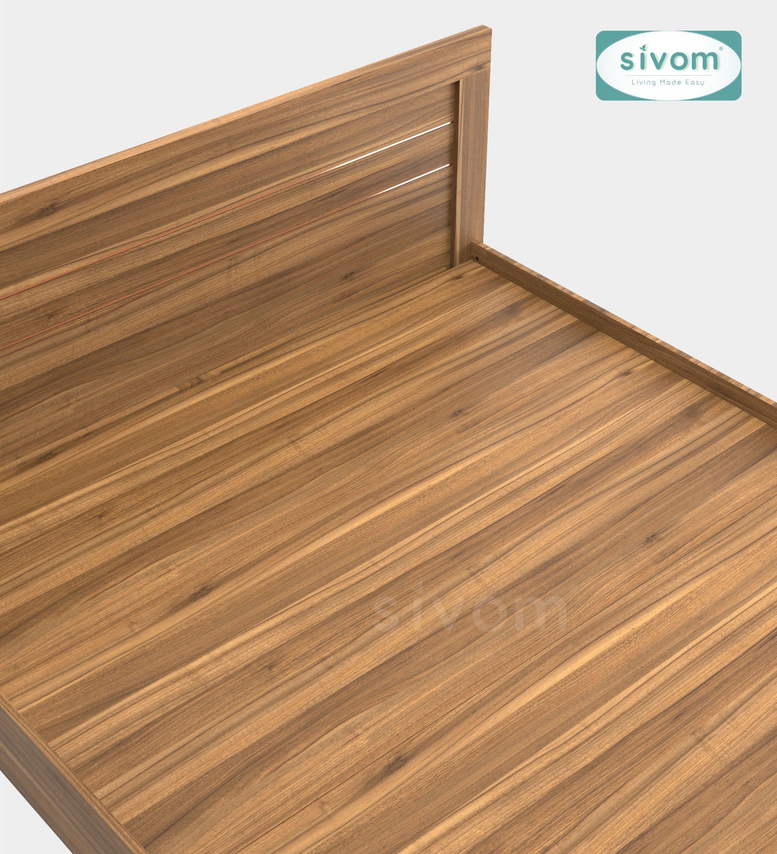 Sivom SIVOM Scandi Box Bed without Storage Engineered Wood Queen Bed for Modern Homes | Elegant Design & Premium Finish