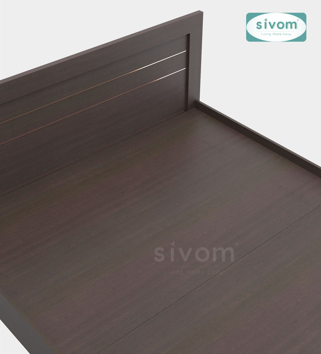 Sivom SIVOM Scandi Box Bed without Storage Engineered Wood Queen Bed for Modern Homes | Elegant Design & Premium Finish