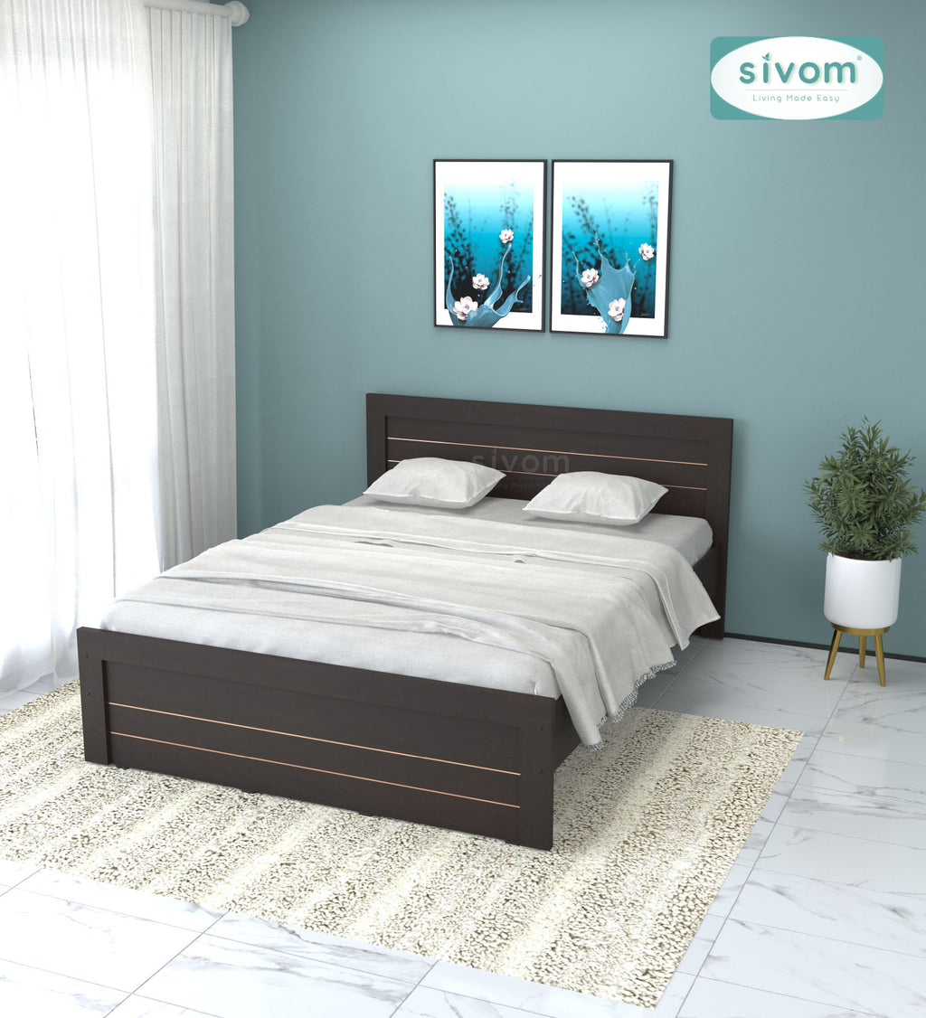 Sivom SIVOM Scandi Box Bed without Storage Engineered Wood Queen Bed for Modern Homes | Elegant Design & Premium Finish