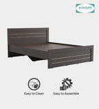 Sivom SIVOM Scandi Box Bed without Storage Engineered Wood Queen Bed for Modern Homes | Elegant Design & Premium Finish