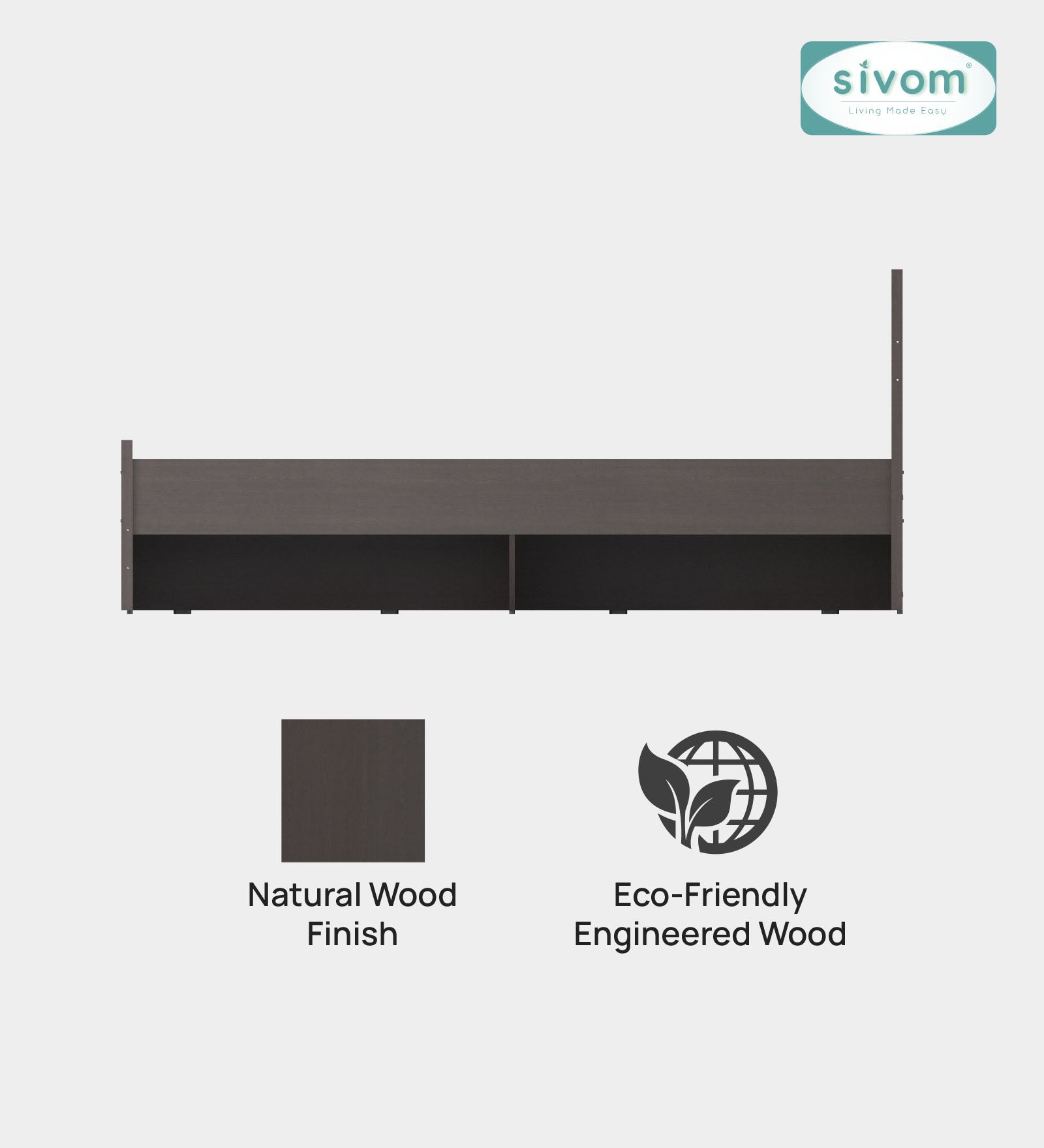 Sivom SIVOM Scandi Box Bed without Storage Engineered Wood Queen Bed for Modern Homes | Elegant Design & Premium Finish