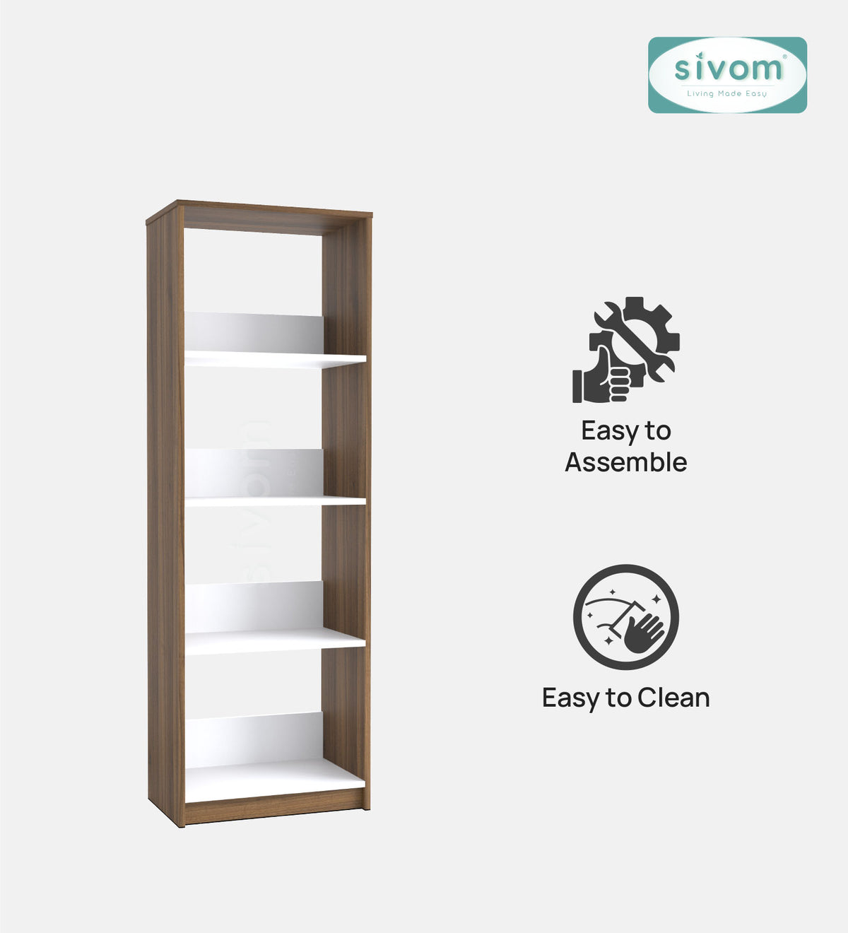 SIVOM Artisan Multipurpose Storage Drawer/Study/Home/Office Engineered Wood Close Book Shelf  for Modern Homes | Elegant Design & Premium Finish