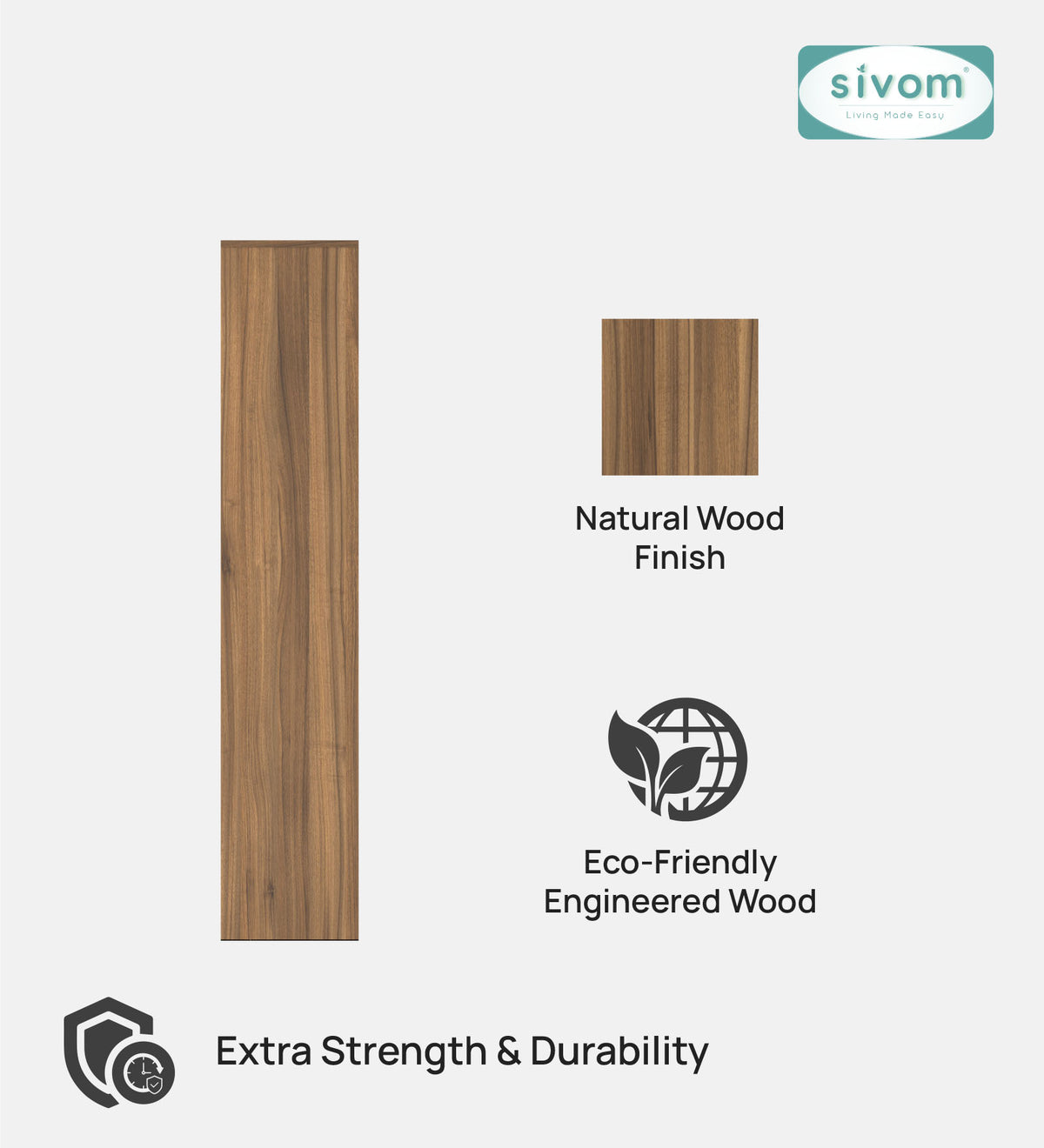 SIVOM Artisan Multipurpose Storage Drawer/Study/Home/Office Engineered Wood Close Book Shelf  for Modern Homes | Elegant Design & Premium Finish