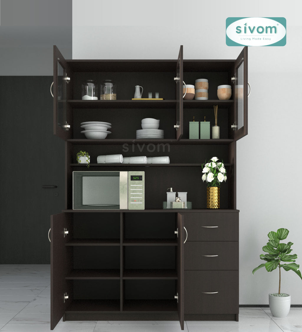 SIVOM Arya Crockery Engineered Wood Unit for Modern Homes | Elegant Design & Premium Finish