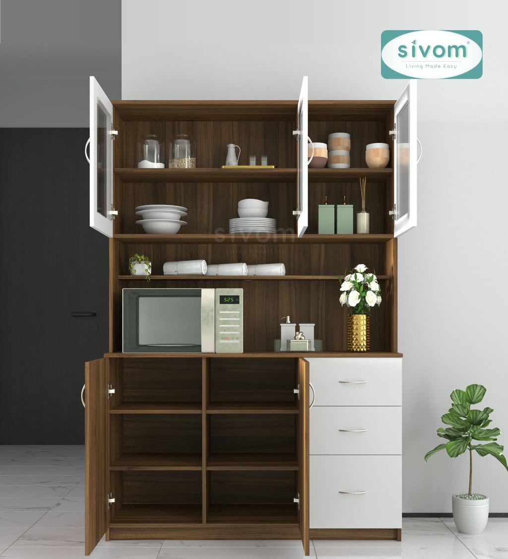 SIVOM Arya Crockery Engineered Wood Unit for Modern Homes | Elegant Design & Premium Finish