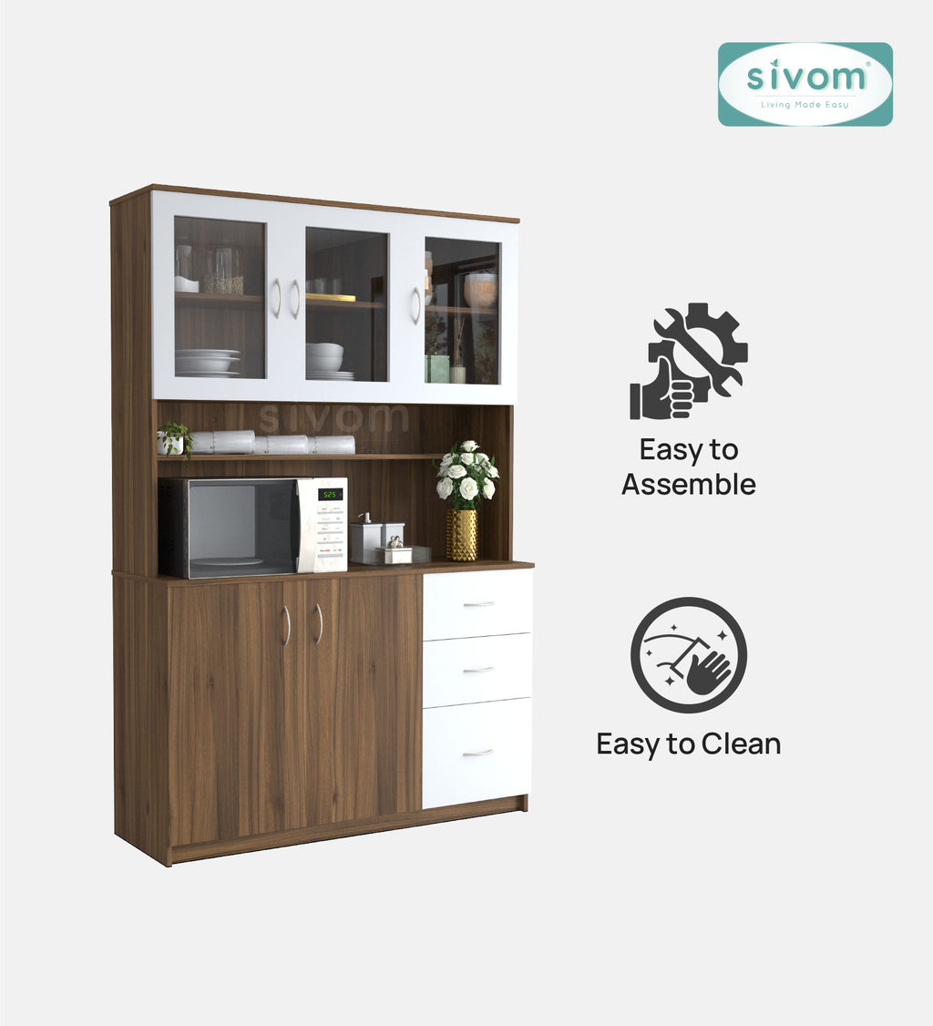 SIVOM Arya Crockery Engineered Wood Unit for Modern Homes | Elegant Design & Premium Finish