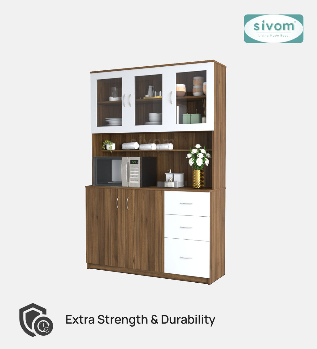 SIVOM Arya Crockery Engineered Wood Unit for Modern Homes | Elegant Design & Premium Finish