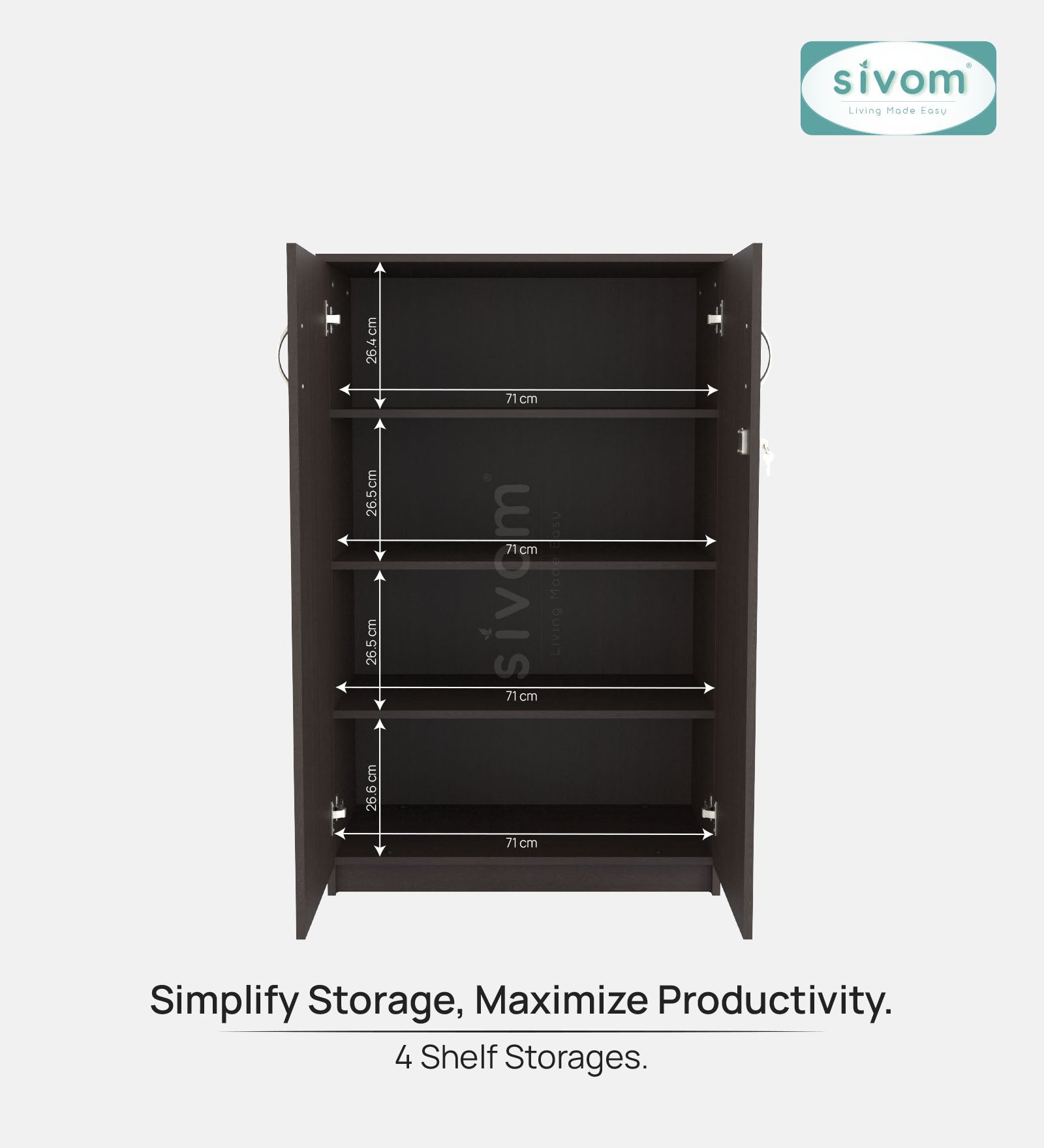 Sivom SIVOM ASTRAL Multipurpose Storage Drawer/Study/Home/Office Engineered Wood Close Book Shelf for Modern Homes | Elegant Design & Premium Finish (Copy) (Copy)
