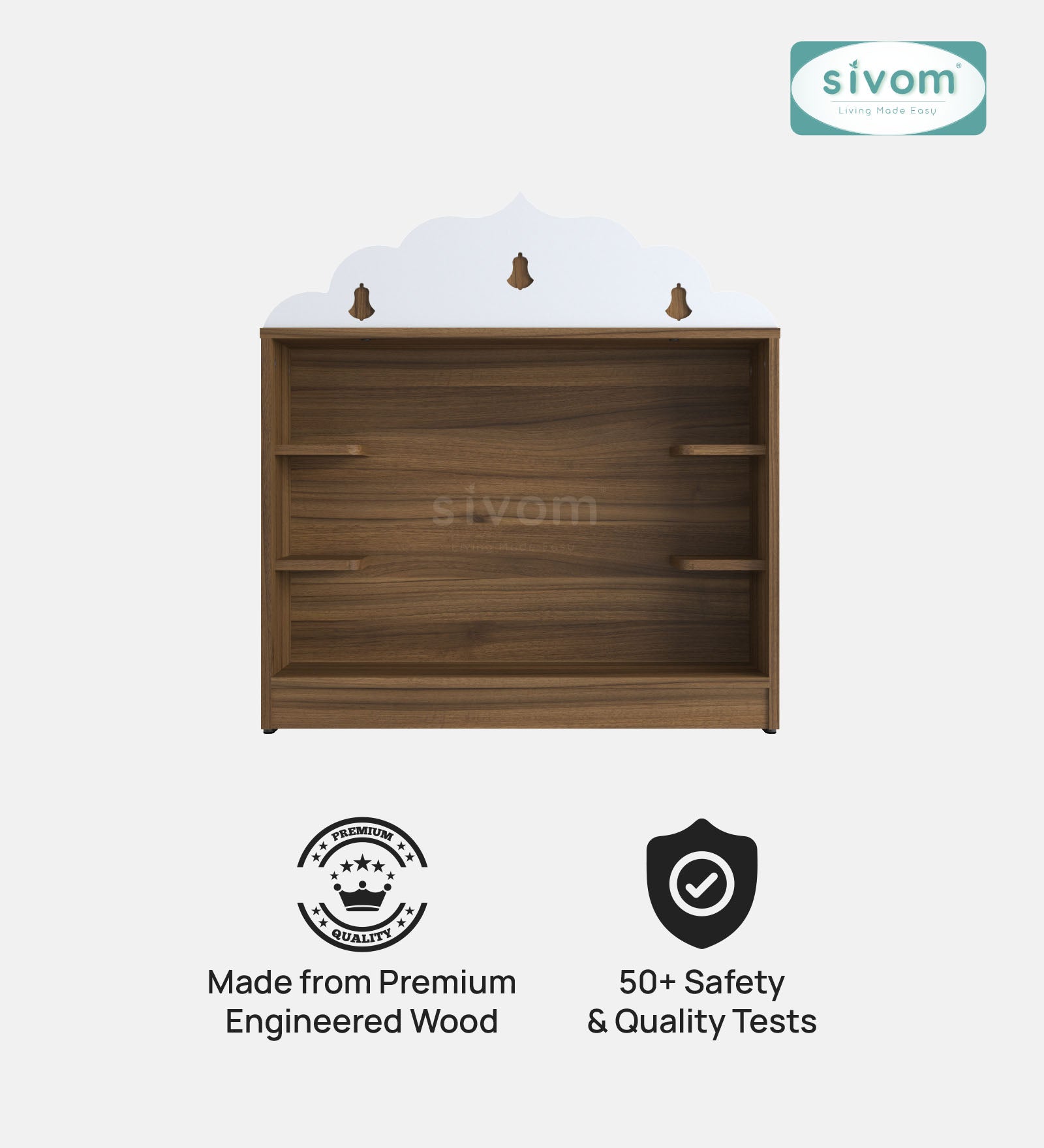 Sivom SIVOM Prime Small Home Temple/Pooja Unit/Home Mandir/ Engineered Wood Home Templefor Modern Homes | Elegant Design & Premium Finish
