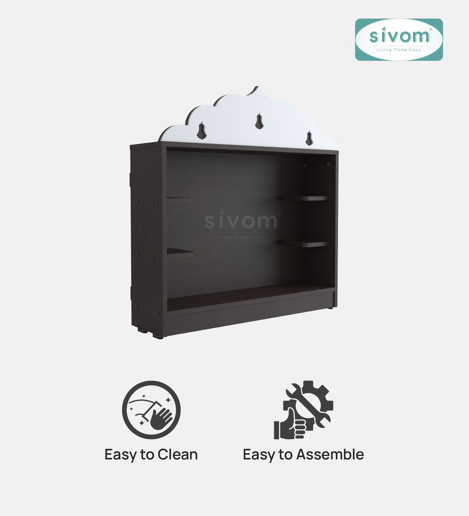 Sivom SIVOM Prime Small Home Temple/Pooja Unit/Home Mandir/ Engineered Wood Home Templefor Modern Homes | Elegant Design & Premium Finish