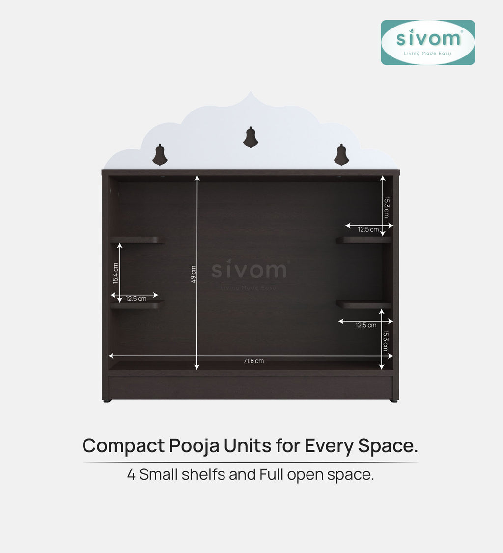 Sivom SIVOM Prime Small Home Temple/Pooja Unit/Home Mandir/ Engineered Wood Home Templefor Modern Homes | Elegant Design & Premium Finish