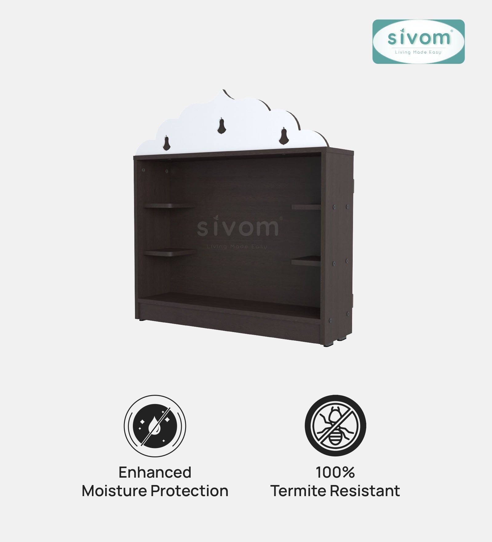 Sivom SIVOM Prime Small Home Temple/Pooja Unit/Home Mandir/ Engineered Wood Home Templefor Modern Homes | Elegant Design & Premium Finish