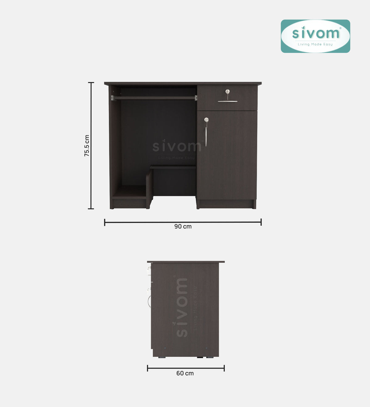 Sivom furniture SIVOM Atom Study/Home Office Engineered Wood Computer Desk for Modern Homes | Elegant Design & Premium Finish (Copy)