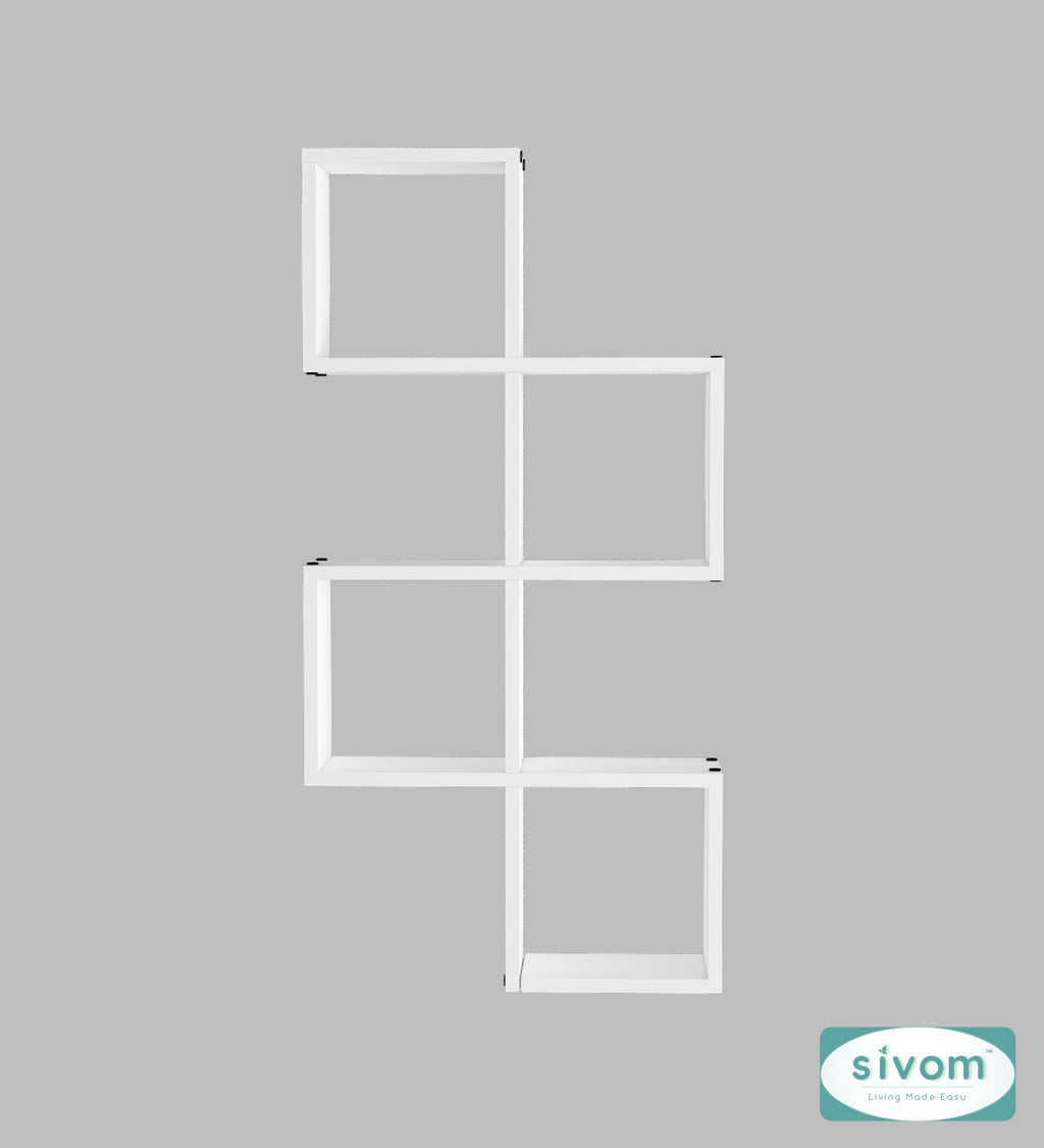 Sivom SIVOM AURA Multipurpose Modular Wall Racks/Shelves/Organiser/Décor Particle Board Wall Shelf (Number of Shelves - 7, ) for Modern Homes | Elegant Design & Premium Finish