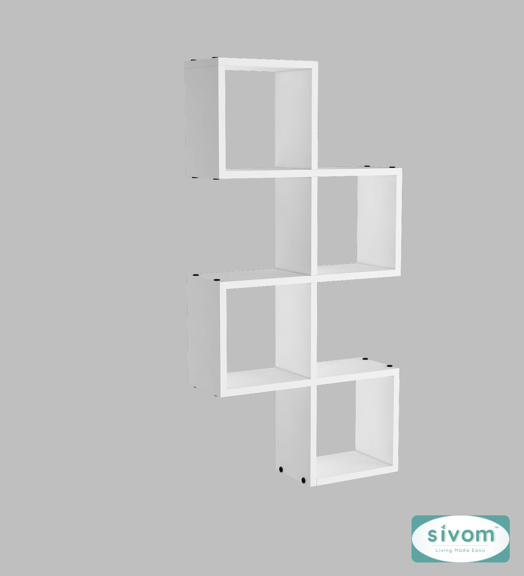 Sivom SIVOM AURA Multipurpose Modular Wall Racks/Shelves/Organiser/Décor Particle Board Wall Shelf (Number of Shelves - 7, ) for Modern Homes | Elegant Design & Premium Finish
